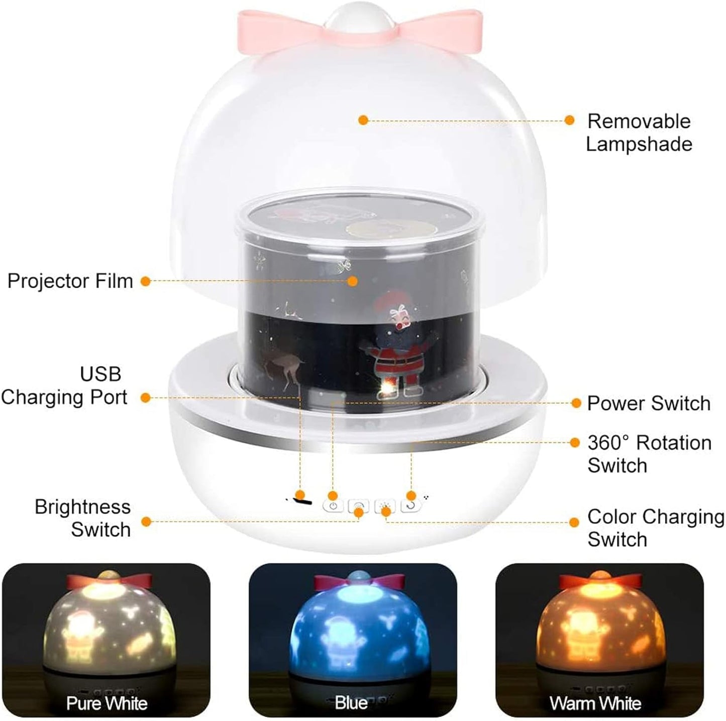 Kids Rotating Star Projector - Galaxy Lamp