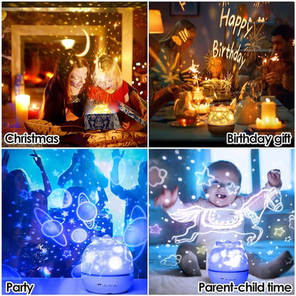 Kids Rotating Star Projector - Galaxy Lamp