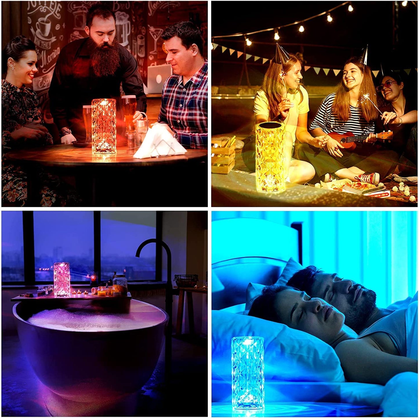 Crystal LED Touch Diamond Table Lamp - 16 Colors