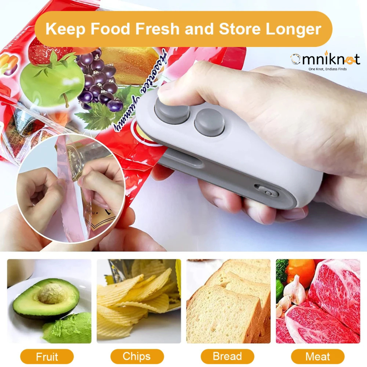 Premium Packet Sealer for Snacks, Chips, Travelling Food Packets