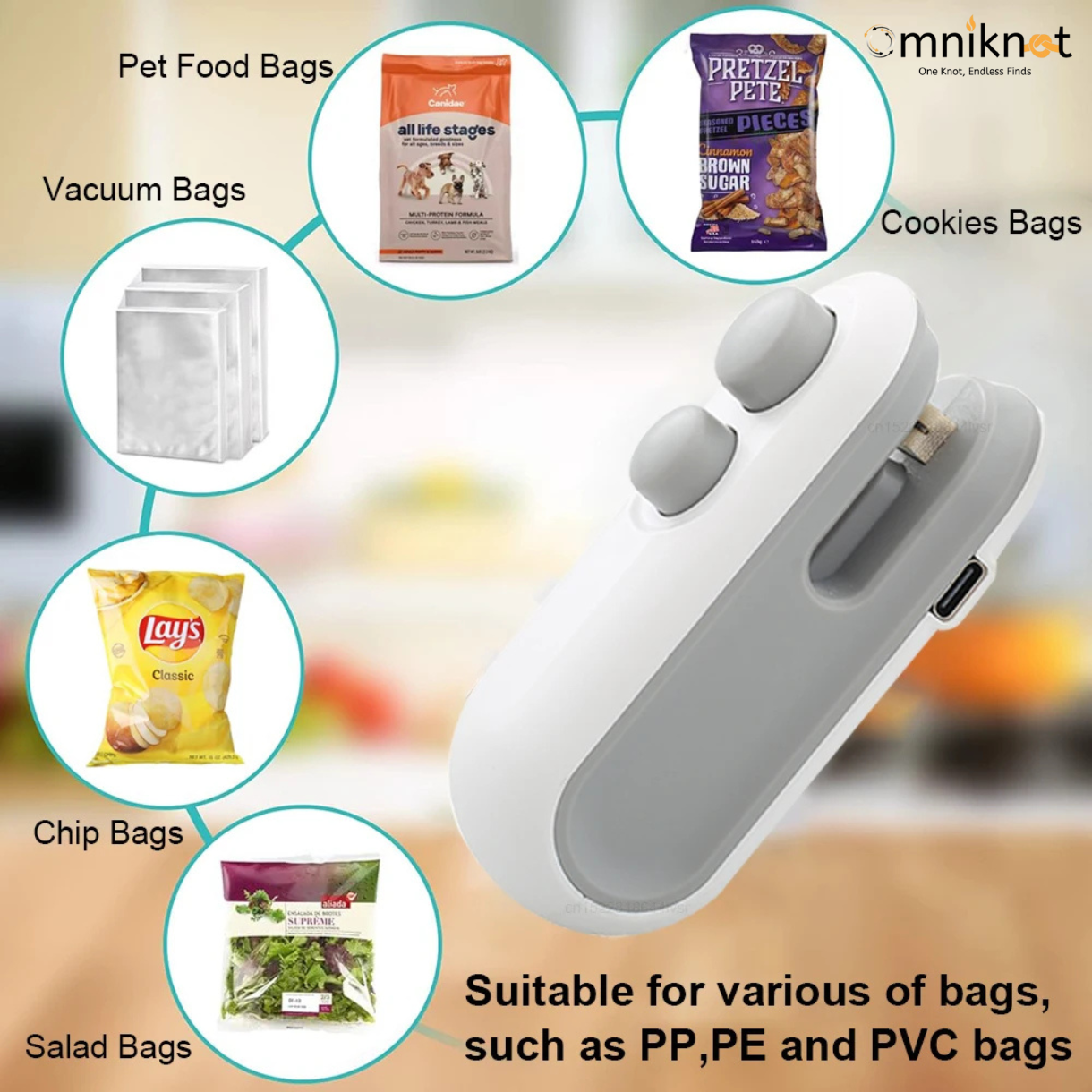 Premium Packet Sealer for Snacks, Chips, Travelling Food Packets