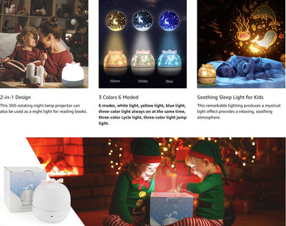 Kids Rotating Star Projector - Galaxy Lamp