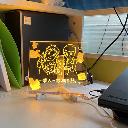 3D Acrylic LED Message Board | 15x15 cm with 7 Pens